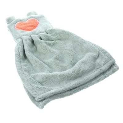 Ciieeo 1pcs Coral Velvet Hand Towel Hanging Towel Bath Kitchen Dress Pattern Comfortable Absorbent