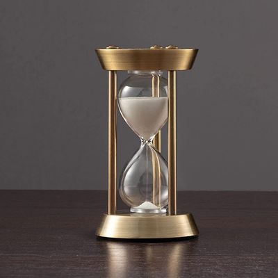 UUNVTOSU Hourglass Sandglass Clock,Hourglass Sand Timer, Metal Hourglass Sand Clock 1/3/5/10minute,Unique Creative Keepsake Gift,Black Hourglass Hourglass (Color : White, Size : 1 Minute)