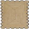 MORVEE Area Rug 2x6 Jute Scalloped Natural (Black, 2' x 6') view 1
