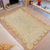 MORVEE Area Rug 9x12 Jute Scalloped Natural (Yellow, 9' x 12') view 1