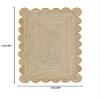 MORVEE Area Rug 9x12 Jute Scalloped Natural (Yellow, 9' x 12') view 2
