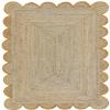MORVEE Area Rug 9x12 Jute Scalloped Natural (Yellow, 9' x 12') view 3
