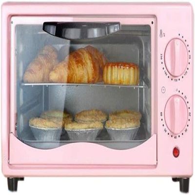 12L Mini Oven Countertop Air Fryer, Multi-Function Convection Toaster Oven (Pink) (Pink, S)