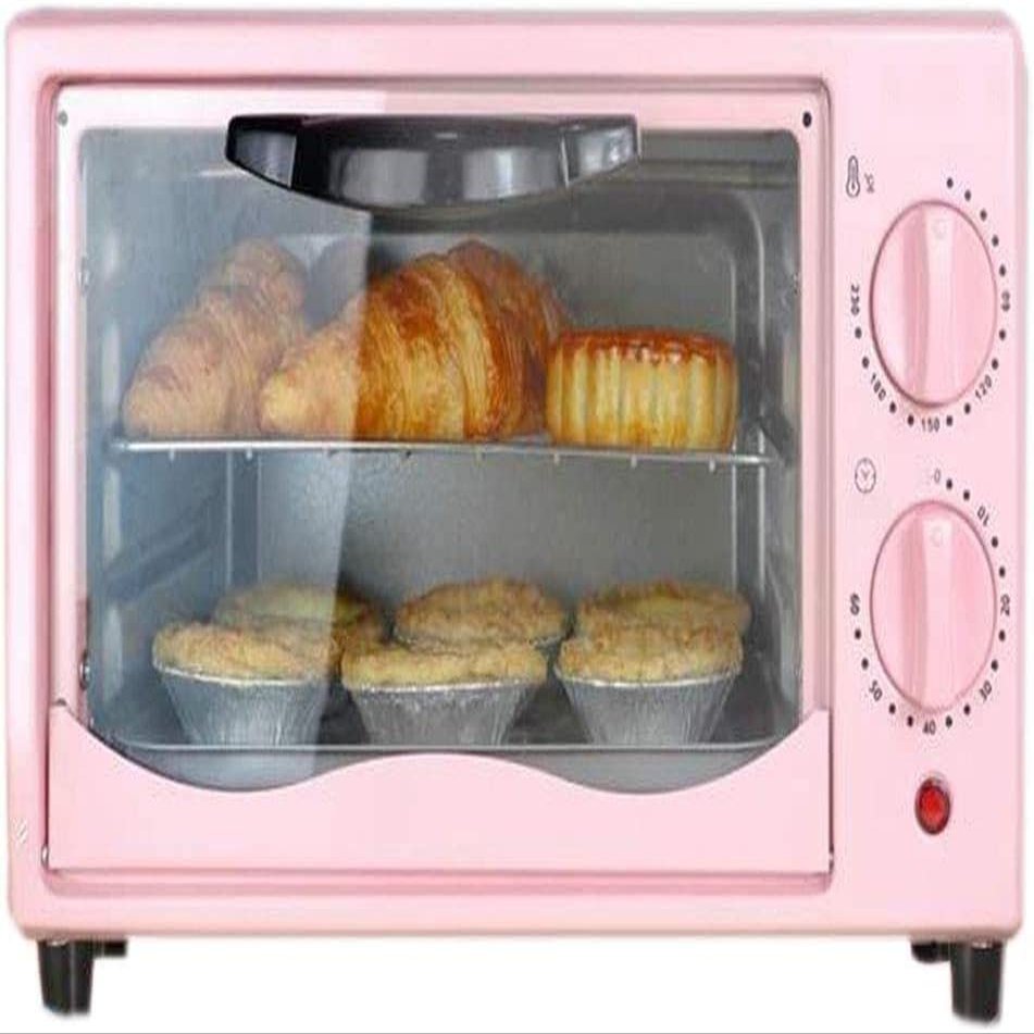 12L Mini Oven Countertop Air Fryer, Multi-Function Convection Toaster Oven (Pink) (Pink, S)