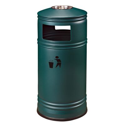 Trash Can Metal Trash Can with Ashtray and Inner Barrel Detachable Ash Barrels Trash Garbage Bin for Indoor/Outdoor Use Garbage Bin (Color : Green) (Green)