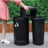 Trash Can Metal Trash Can with Ashtray and Inner Barrel Detachable Ash Barrels Trash Garbage Bin for Indoor/Outdoor Use Garbage Bin (Color : Green) (Green) view 3
