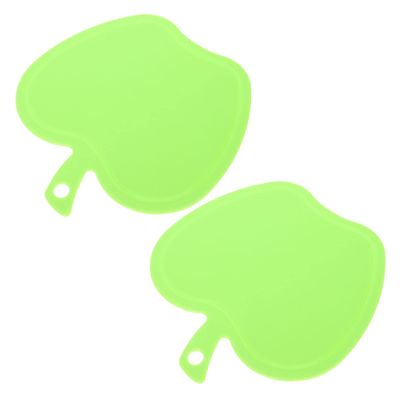 DECHOUS 2pcs Apple-shaped Reusable Cutting Boards Plastic Kitchen Chopping Mats for Easy Food Preparation and Cleaning for Barbecue and Everyday Use