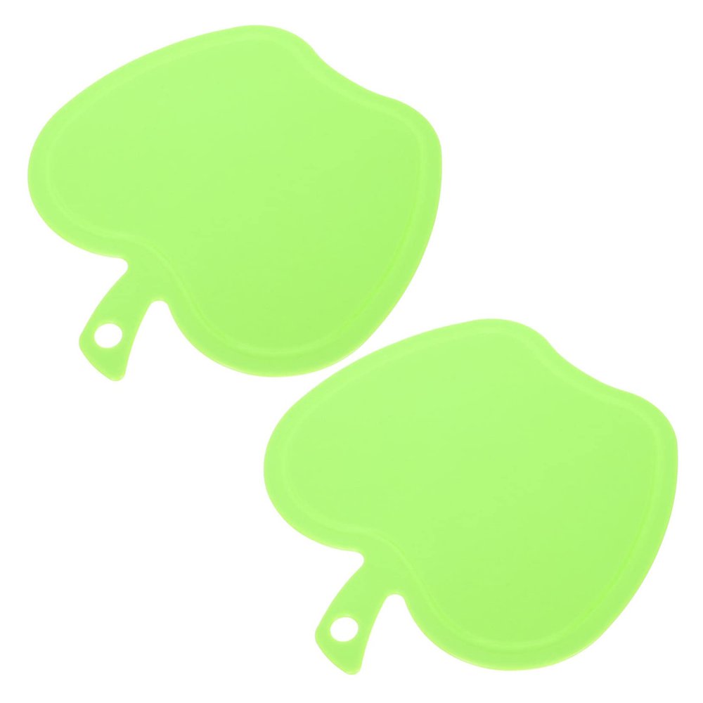 DECHOUS 2pcs Apple-shaped Reusable Cutting Boards Plastic Kitchen Chopping Mats for Easy Food Preparation and Cleaning for Barbecue and Everyday Use