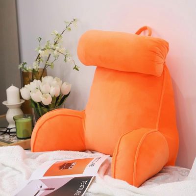WUHUQN Reading Pillows,Reading Cushion,Lumbar Support Cushion,Back Rest Cushion,Bed Chair Pillow with Arms for Adults-with Neck Roll for Reading,Relaxing,Watching TV