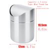 thalo Bathroom Waste Bin Indoor Trash Can 1Pcs Brushed Stainless Steel Mini Metal Desk Trash Bin for Home Kitchen Office Desk Trash Can Desktop Trash Can Kitchen Garbage Bin, 1.5L view 2