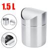 thalo Bathroom Waste Bin Indoor Trash Can 1Pcs Brushed Stainless Steel Mini Metal Desk Trash Bin for Home Kitchen Office Desk Trash Can Desktop Trash Can Kitchen Garbage Bin, 1.5L view 3