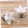 Homoyoyo 2pcs Star Shaped Ceramic Drawer Knobs Creative White Handles for Cabinet Furniture Kitchen Bathroom Office and More Unique Texture and Design view 2