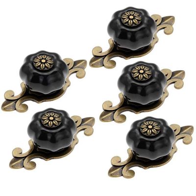 KOINEN Ceramic knobs,Door knobs,5PCS Red Ceramic Drawer Knobs Handle Pull, for Cupboard/Cabinet/Wardrobe/Drawer/Bathroom/Kid's Room 7 Colors Available (Color : Red) (Color : Wit) (Color : Black)