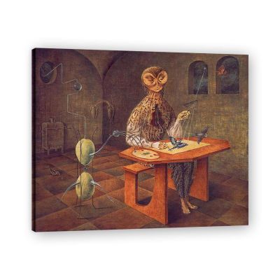 Surrealist Art Posters - "Creation of The Birds" by Remedios Varo - Famous Paintings Print on Canvas - Surrealist Painting Cool Wall Decor for Living Room Office 40x50cm-15.7x19.6in Internal Frame