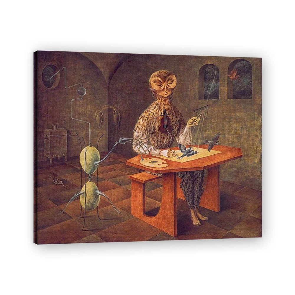 Surrealist Art Posters - "Creation of The Birds" by Remedios Varo - Famous Paintings Print on Canvas - Surrealist Painting Cool Wall Decor for Living Room Office 40x50cm-15.7x19.6in Internal Frame