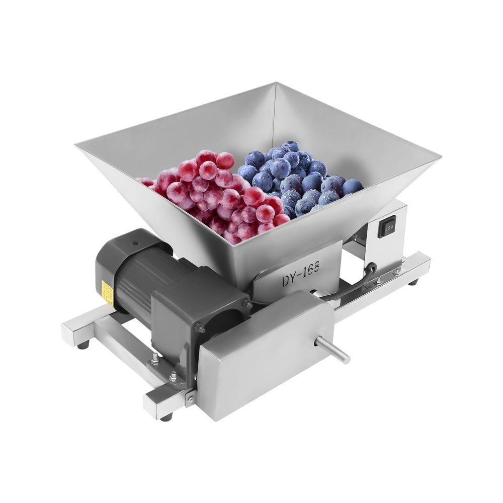 4L Large Electric Food Fruit Vegetable Grinder Hopper Portable 1600RPM Stainless Steel Fruit Scratter Pulper Apple Pear Potato Crusher Machine for Cubed Fruits, Bread, And Brown Sugar
