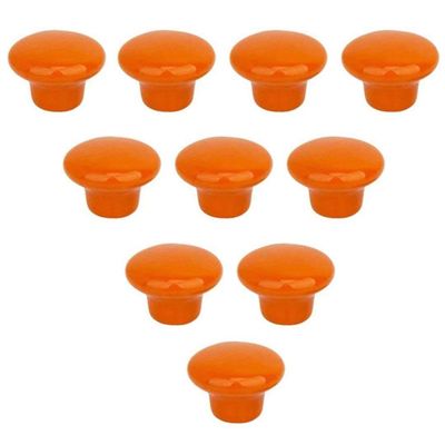 KOINEN Ceramic knobs,Door knobs,Kitchen Handles Pull Drawer Knobs Ceramic Door Cabinets Cupboard Hardware w/Screws (Button Shape, Pack of 10) (Color : Red) (Color : Wit) (Color : Oranje)