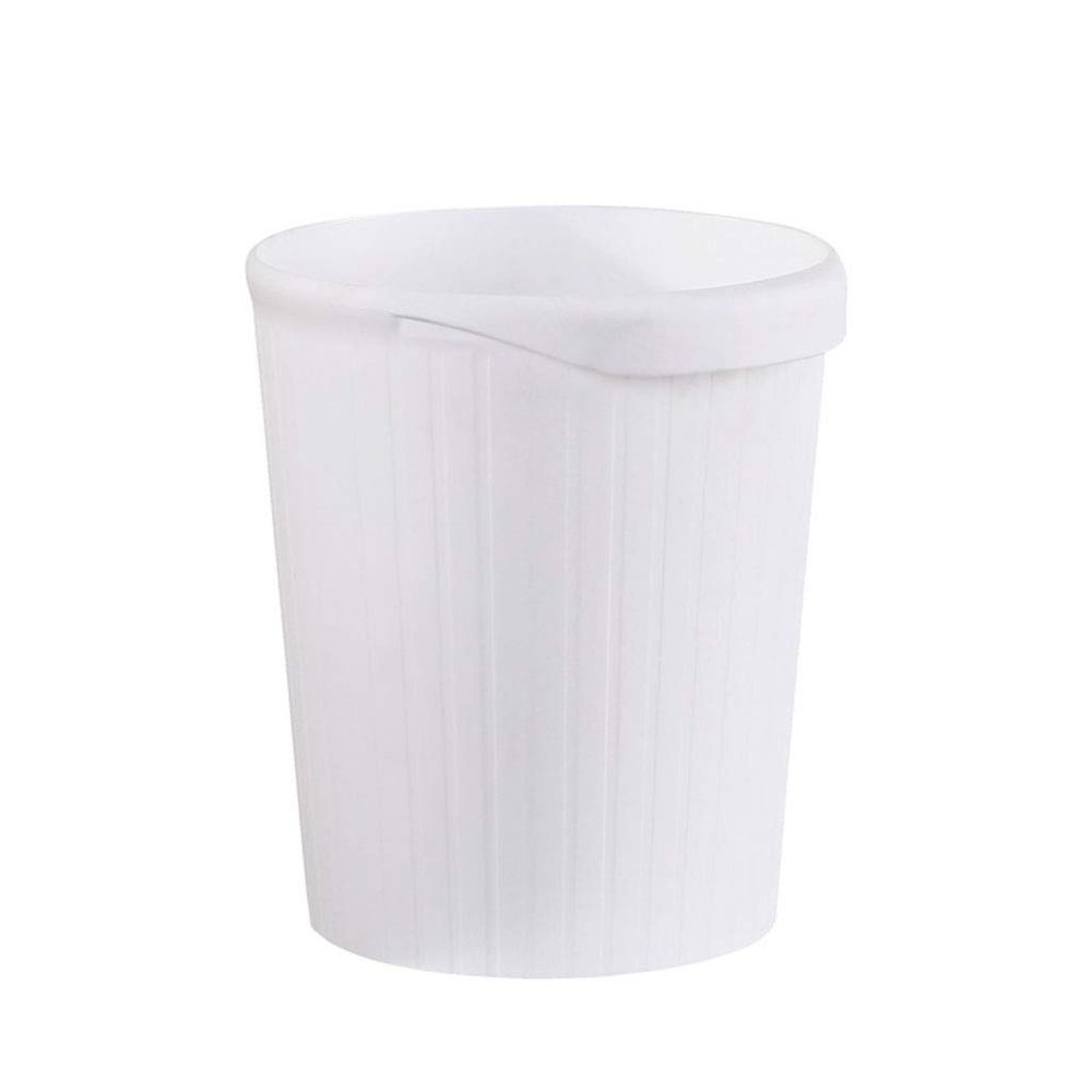 HASMI Bathroom Trash can No Cover Trash Can Large Paper Basket Office Household Kitchen Living Room Bathroom Waste Paper Basket Vertical Stripes Frosted Kitchen Trash Can (Color : C)