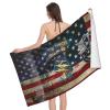 WOLEN Army Special Forces Retro American Flag Beach Towel Oversized Soft Absorbent Beach Towel 32x52in view 1