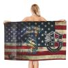 WOLEN Army Special Forces Retro American Flag Beach Towel Oversized Soft Absorbent Beach Towel 32x52in view 2