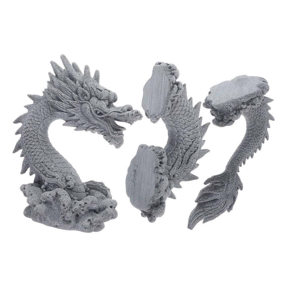 Alipis Sandstone Dragon Figurine Three-Part Chinese Dragon Desktop Decor for Home and Garden Aesthetic for Festivals and Celebrations