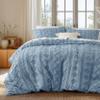 Bedsure Boho Duvet Cover Queen Size, Soft & Comfortable Elegant Design Boho Bedding for Decoration, Machine Washable Comforter Cover for All Seasons,Includes 1 Duvet Cover & 2 Pillow Shams,Dusty Blue view 1