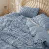 Bedsure Boho Duvet Cover Queen Size, Soft & Comfortable Elegant Design Boho Bedding for Decoration, Machine Washable Comforter Cover for All Seasons,Includes 1 Duvet Cover & 2 Pillow Shams,Dusty Blue view 3