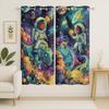 Naiice Trippy Astronaut Blackout Curtains for Boys Home Decor, Dino Fantasy Space Planets Galaxy Grommet Thermal Insulated Drapes Darkening Window Curtain for Bedroom Living Room, 63 x 63 Inch view 2