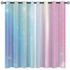 Naiice Ombre Blackout Curtains for Girls Boys Home Decor, Tie Dye Gradient Rainbow Stars Abstract Grommet Thermal Insulated Drapes Darkening Window Curtain for Bedroom Living Room, 55 x 63 Inch view 1