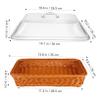 ABOOFAN Imitation Rattan Storage Basket with Lid Woven Food Serving Tray for Kitchen Restaurant and Picnic Versatile Display for Bread Fruits and Snacks view 2