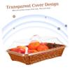 ABOOFAN Imitation Rattan Storage Basket with Lid Woven Food Serving Tray for Kitchen Restaurant and Picnic Versatile Display for Bread Fruits and Snacks view 3