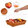 ABOOFAN Imitation Rattan Storage Basket with Lid Woven Food Serving Tray for Kitchen Restaurant and Picnic Versatile Display for Bread Fruits and Snacks view 4