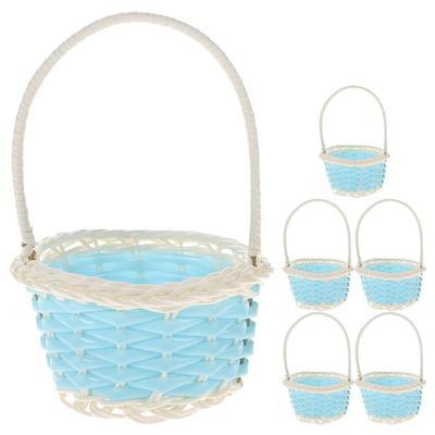 6 Pack Woven Small Storage Wedding Candy Decorative with Handle