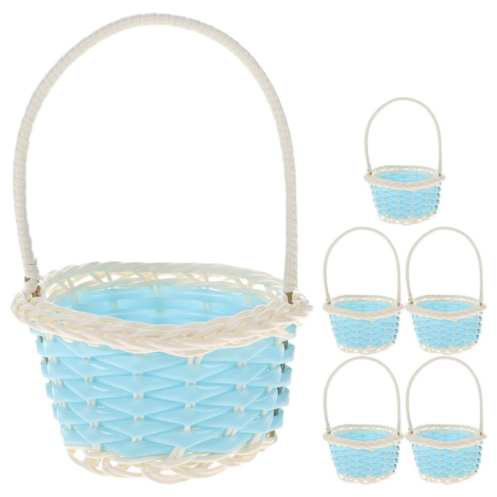 6 Pack Woven Small Storage Wedding Candy Decorative with Handle