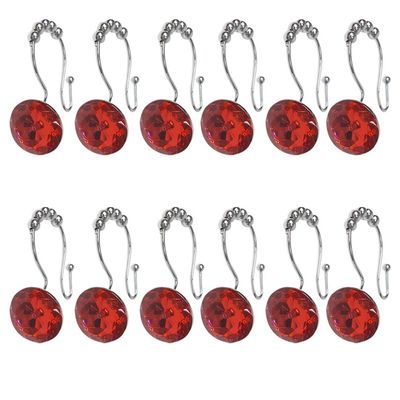 Hemobllo 12pcs Double Glide Hooks Shower Curtain Decorative Rhinestones Stainless Steel for Easy Swapping of Curtains and Liners for Modern and Traditional Bathrooms