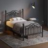 LOEWAY Twin Metal Bed Frame with Classical Headboard and Footboard, Platform Bed Frame for Kids, Sturdy Metal Slats Support, Adequate Under Bed Storage, No Box Spring Needed, Easy Assembly, Black view 1