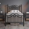 LOEWAY Twin Metal Bed Frame with Classical Headboard and Footboard, Platform Bed Frame for Kids, Sturdy Metal Slats Support, Adequate Under Bed Storage, No Box Spring Needed, Easy Assembly, Black view 3