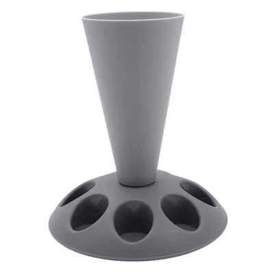 bephible Kitchen Storage Tool Frosting Tip Holder Piping Bag Stand with 8 Icing Nozzles Holders Detachable Base Cake Decorating Pastry Organizer Baking Grey