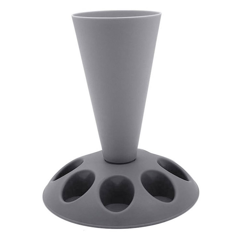bephible Kitchen Storage Tool Frosting Tip Holder Piping Bag Stand with 8 Icing Nozzles Holders Detachable Base Cake Decorating Pastry Organizer Baking Grey
