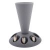 bephible Kitchen Storage Tool Frosting Tip Holder Piping Bag Stand with 8 Icing Nozzles Holders Detachable Base Cake Decorating Pastry Organizer Baking Grey view 2