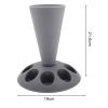 bephible Kitchen Storage Tool Frosting Tip Holder Piping Bag Stand with 8 Icing Nozzles Holders Detachable Base Cake Decorating Pastry Organizer Baking Grey view 3