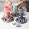 bephible Kitchen Storage Tool Frosting Tip Holder Piping Bag Stand with 8 Icing Nozzles Holders Detachable Base Cake Decorating Pastry Organizer Baking Grey view 4