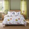 Lemfux White Kids Duvet Cover Set 3 Pieces 1 Duvet Cover 90"x90", 2 Pillowcases 20"x30", Cotton Science Theme Soft Breathable Children Comforter Cover Set with Metal Zippers Bedding Set view 1