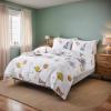Lemfux White Kids Duvet Cover Set 3 Pieces 1 Duvet Cover 90"x90", 2 Pillowcases 20"x30", Cotton Science Theme Soft Breathable Children Comforter Cover Set with Metal Zippers Bedding Set view 2