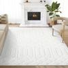 Abani Cozy Cream Area Rug for Living Room, Bedroom - Geometric Diamond Pattern - 5' x 8' - Durable & Easy to Clean view 1