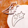 BAKERLOGY Double Shooting Stars Cookie Cutter - Detailed Biscuit Cutter Design for Baking and Crafts, ideal on fondant, dough, clay view 2