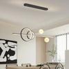 FoRes Creative Pendant Light 32W LED Long Lighting, Fixture Kids Chandelier with White Milk Ball Modern Planet Ceiling Hanging Lamp,for Boy Girl Bedroom Dining Room Table (Color : Black) view 3