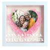 ROSLILY Custom Mom Flower Shadow Box Personalized Heart Shaped Name Frame for Mom Grandma Family Anniversary Birthday (Heart Photo, 8*8in/20*20cm) view 1