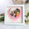 ROSLILY Custom Mom Flower Shadow Box Personalized Heart Shaped Name Frame for Mom Grandma Family Anniversary Birthday (Heart Photo, 8*8in/20*20cm) view 3