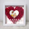 ROSLILY Custom Mom Flower Shadow Box Personalized Heart Shaped Name Frame for Mom Grandma Family Anniversary Birthday (Heart Photo, 8*8in/20*20cm) view 4
